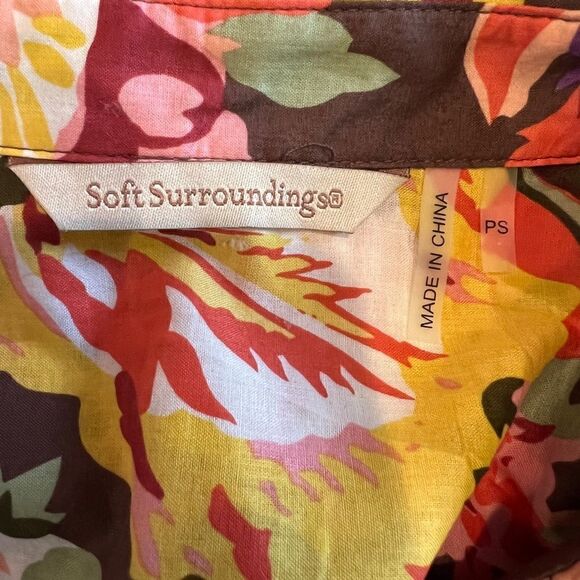 Soft Surroundings brown floral pull over tunic PS - Picture 9 of 13